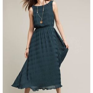 Anthropologie Teal Midi Dress